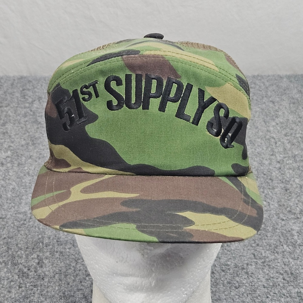 51st Supply Co Trucker Hat Green Camo Mesh Snapback Streetwear‎ Utility Military